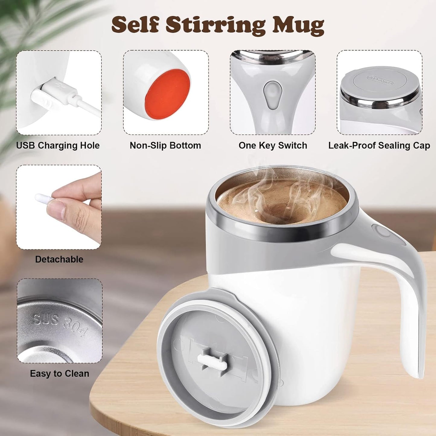 🔥 Rechargeable Coffee Cup – Portable Heated Mug for Home & Travelكوب قهوة قابل لإعادة الشحن