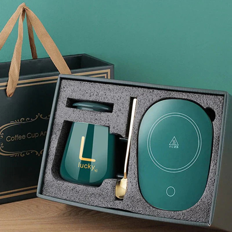 طقم تدفئة أكواب القهوة الكهربائية 